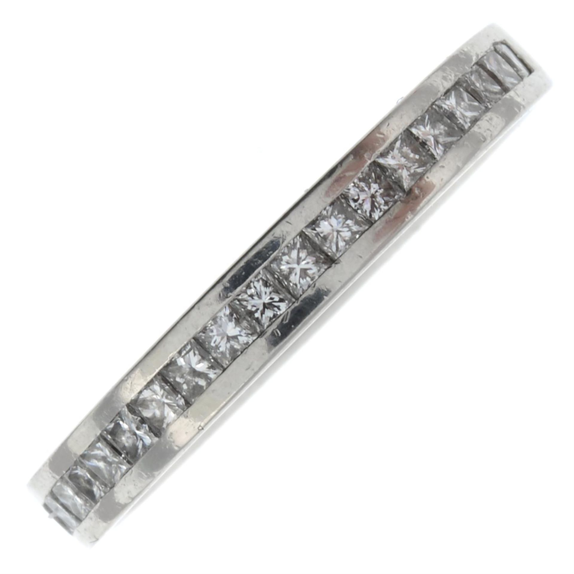 Platinum diamond half eternity ring