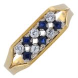 18ct gold diamond & sapphire ring