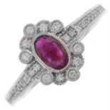 18ct gold ruby & diamond dress ring