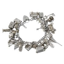 Charm bracelet with silver clasp