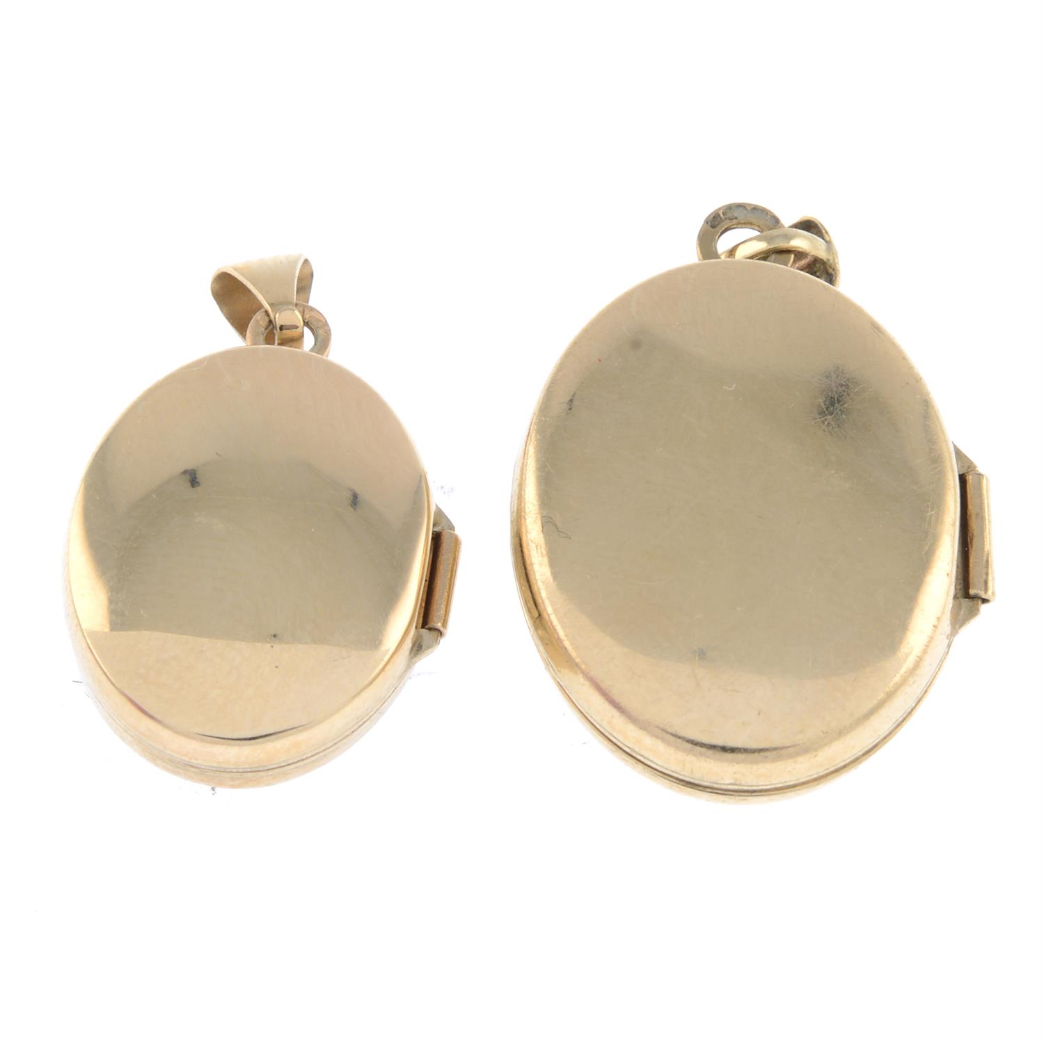 Two 9ct gold lockets - Image 2 of 2