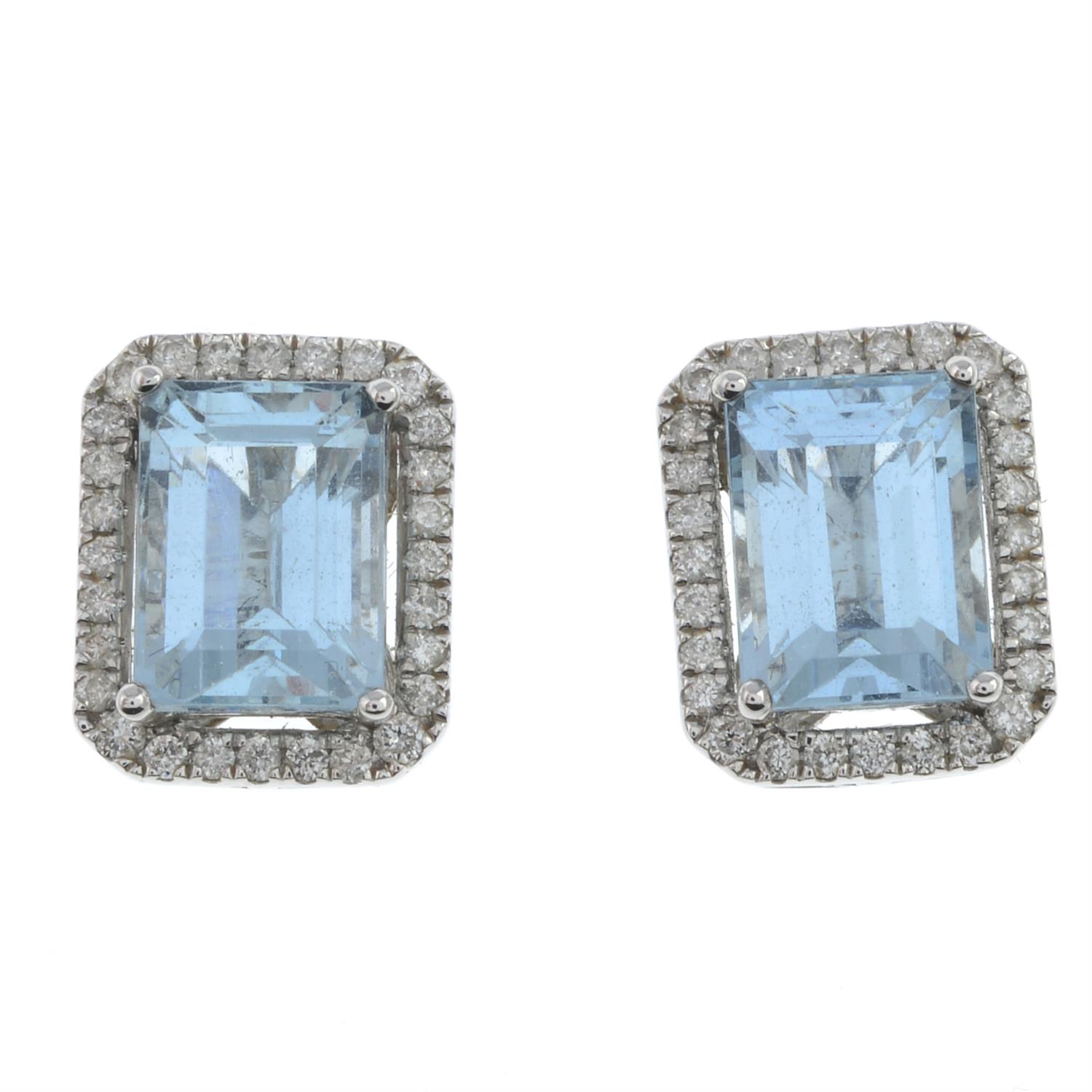 18ct gold aquamarine & diamond earrings