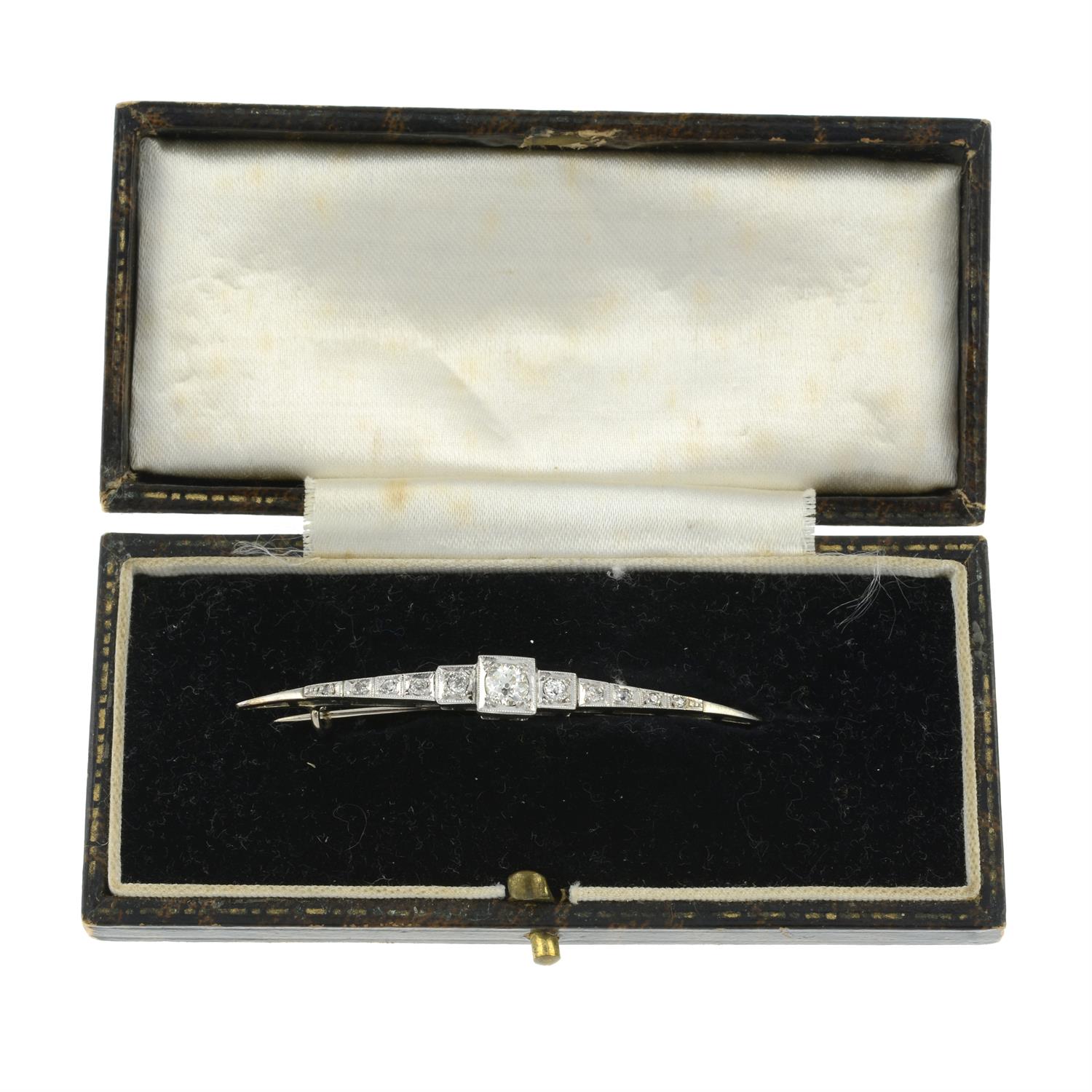 Early 20th century gold diamond brooch. - Image 3 of 3