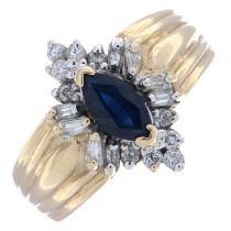 Sapphire & diamond cluster ring