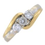 18ct gold diamond three-stone ring