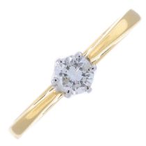 18ct gold diamond single-stone ring