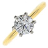 18ct gold diamond single-stone ring