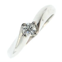 18ct gold diamond single-stone ring