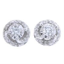 9ct gold brilliant-cut diamond cluster stud earrings