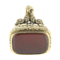 Victorian rolled gold carnelian fob