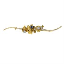 Early 20th century gem-set 'nugget' brooch