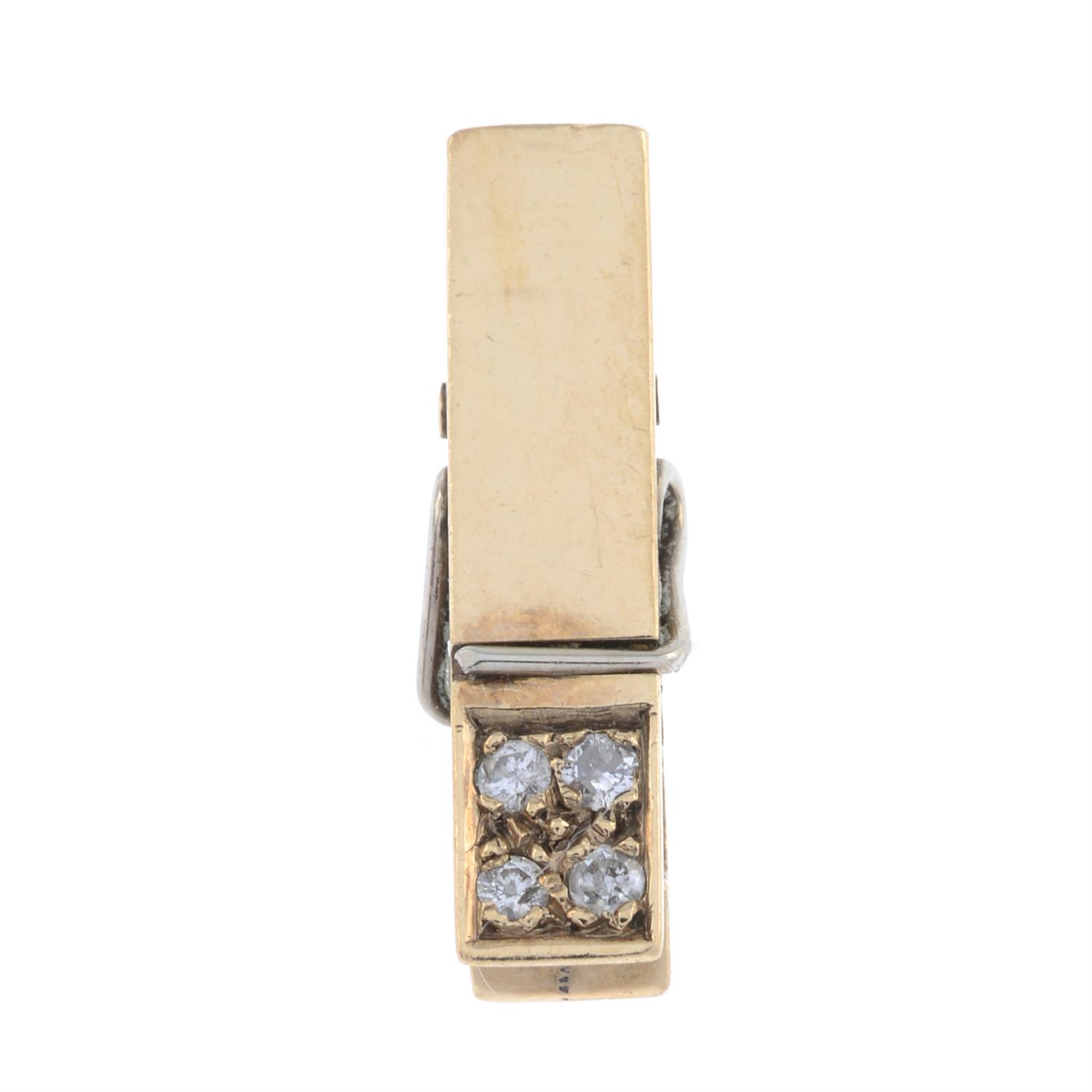 Diamond accent peg pendant - Image 2 of 2