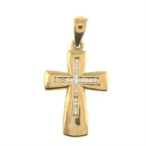 9ct gold diamond cross pendant