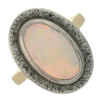 Opal & diamond cluster ring