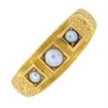 19th century 18ct gold split pearl ring