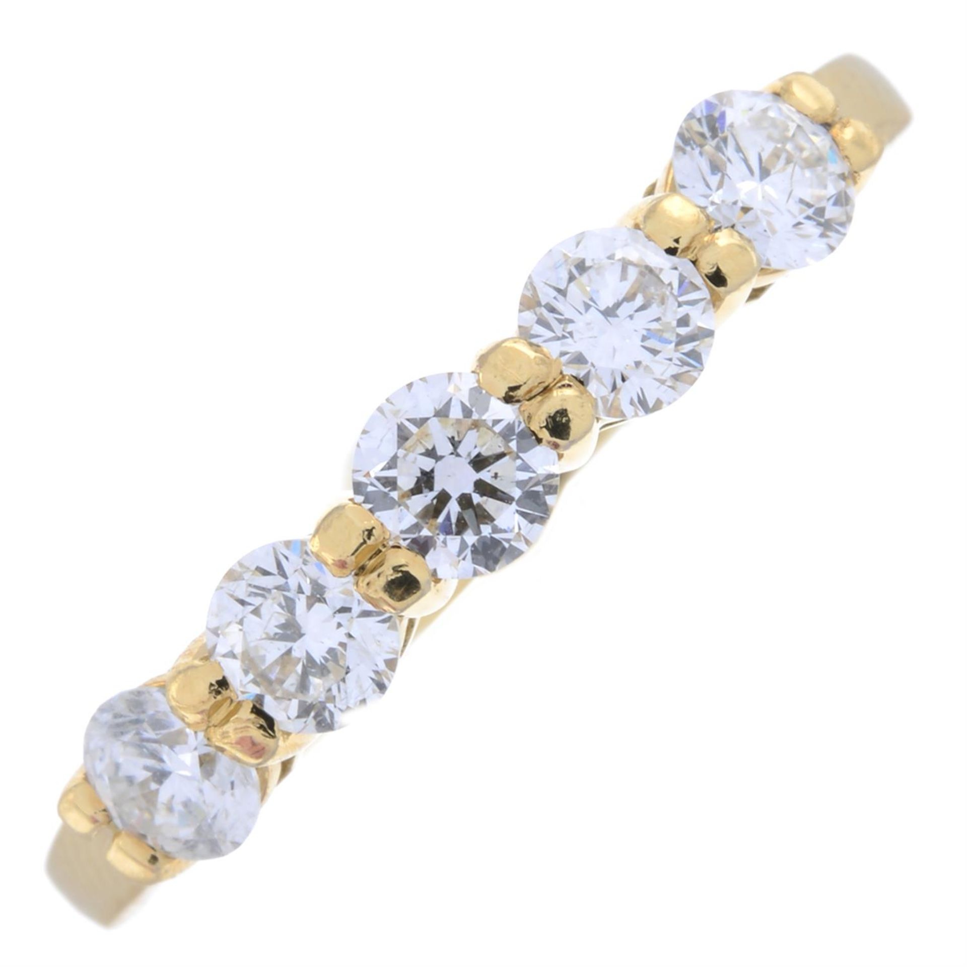 18ct gold diamond five-stone ring