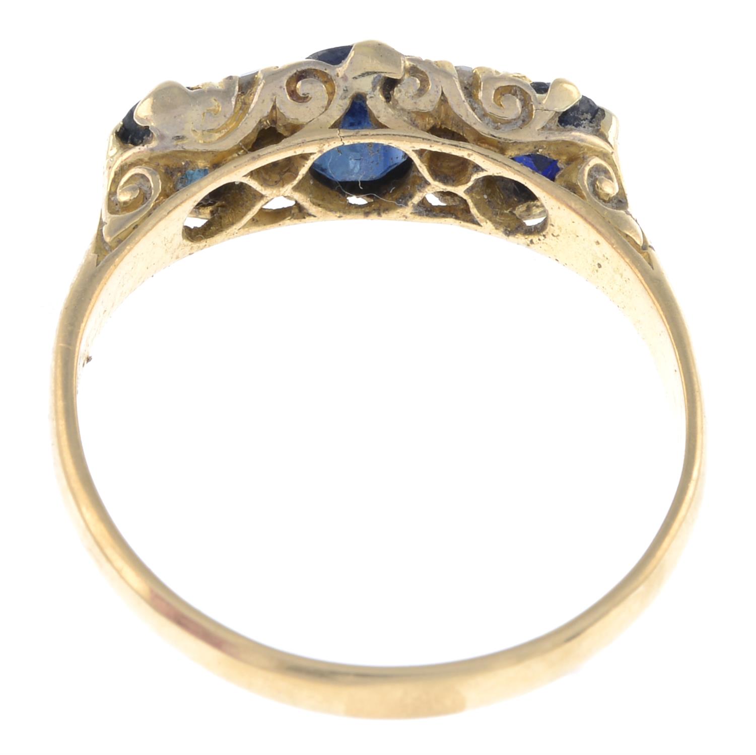 Edwardian 18ct gold sapphire & diamond dress ring - Image 2 of 2
