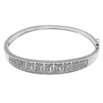 Diamond Greek key motif bangle