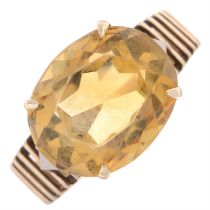 Citrine single-stone ring