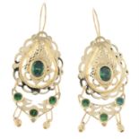 (73791) Green paste drop earrings