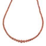 Coral single-strand necklace