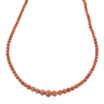 Coral single-strand necklace