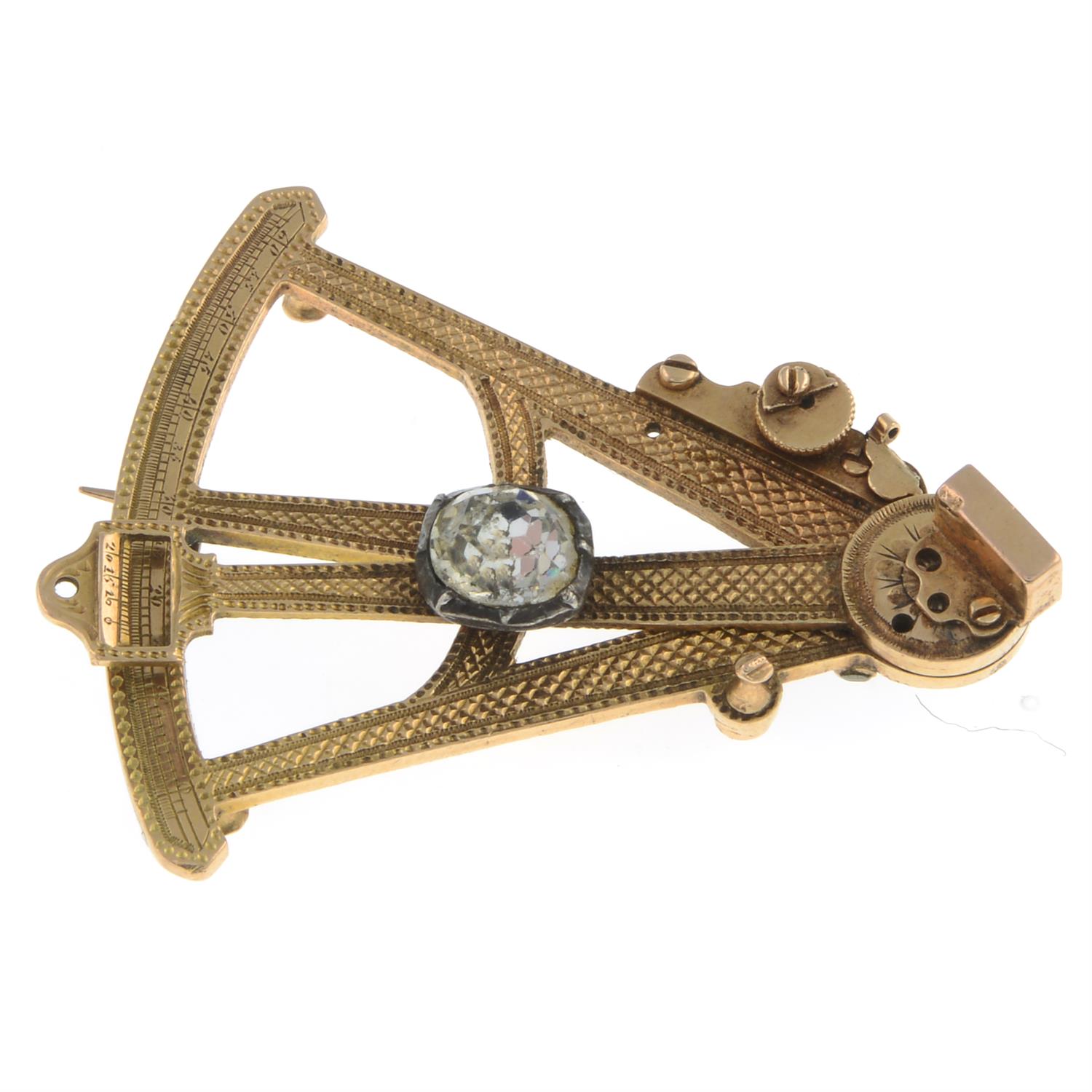 Victorian Octant paste brooch