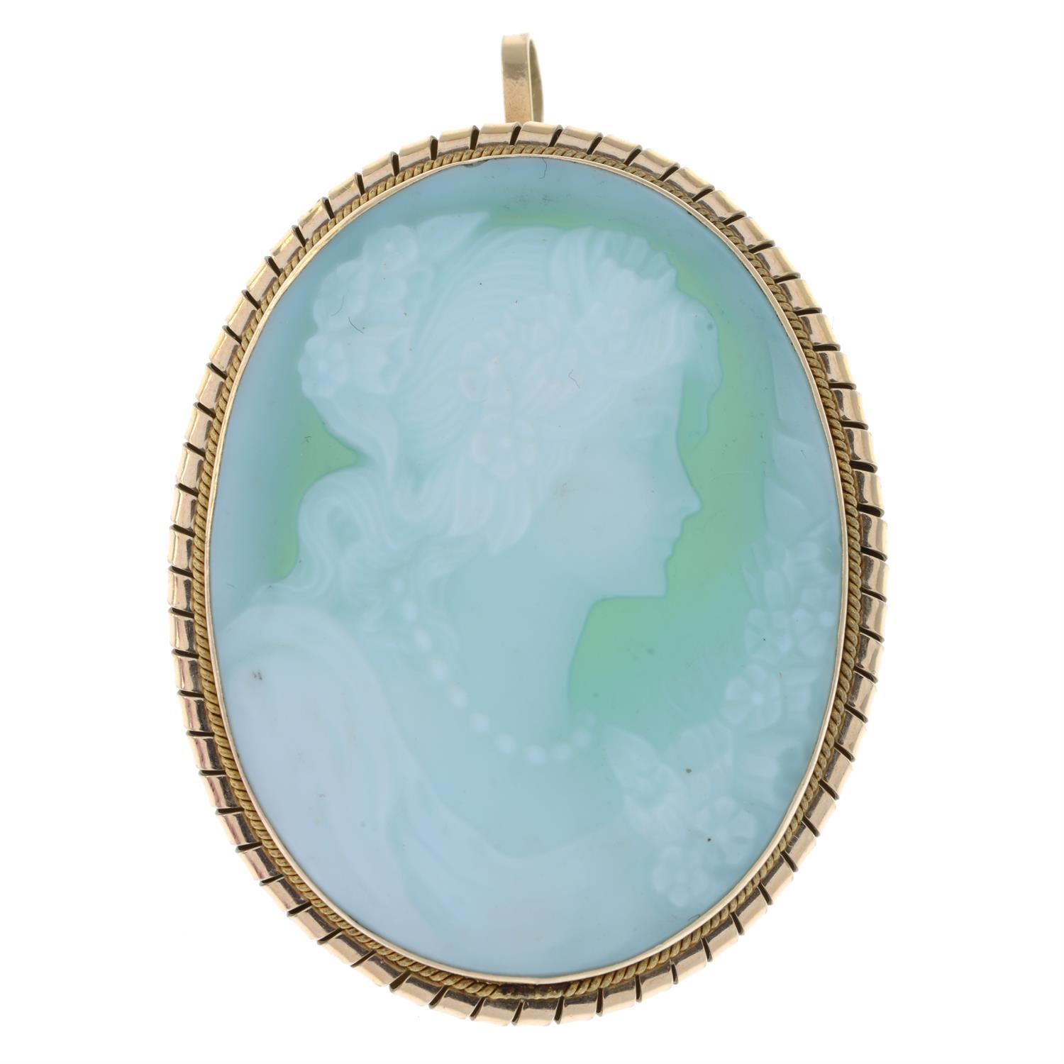 Banded agate cameo brooch/pendant