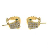 18ct gold diamond & emerald earrings