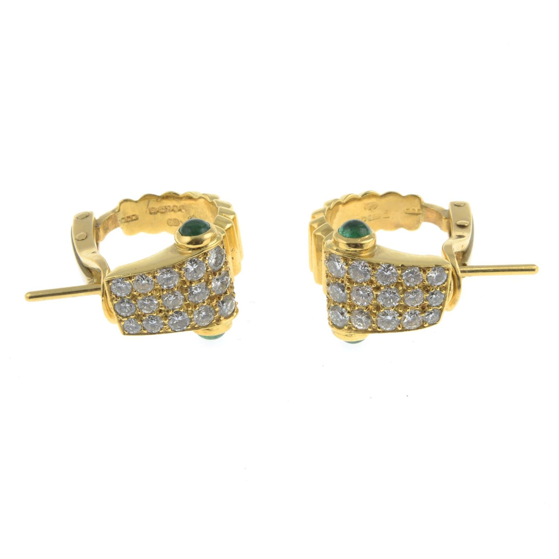 18ct gold diamond & emerald earrings