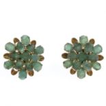 Emerald cluster earrings