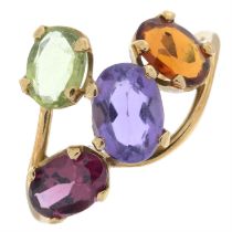 Peridot, amethyst, citrine & garnet dress ring