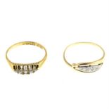 Two 18ct gold diamond rings
