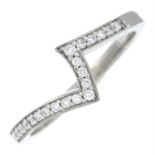 Platinum diamond zigzag ring