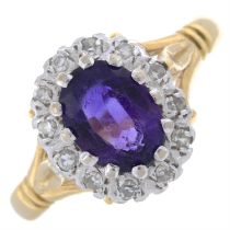 Amethyst & diamond cluster ring