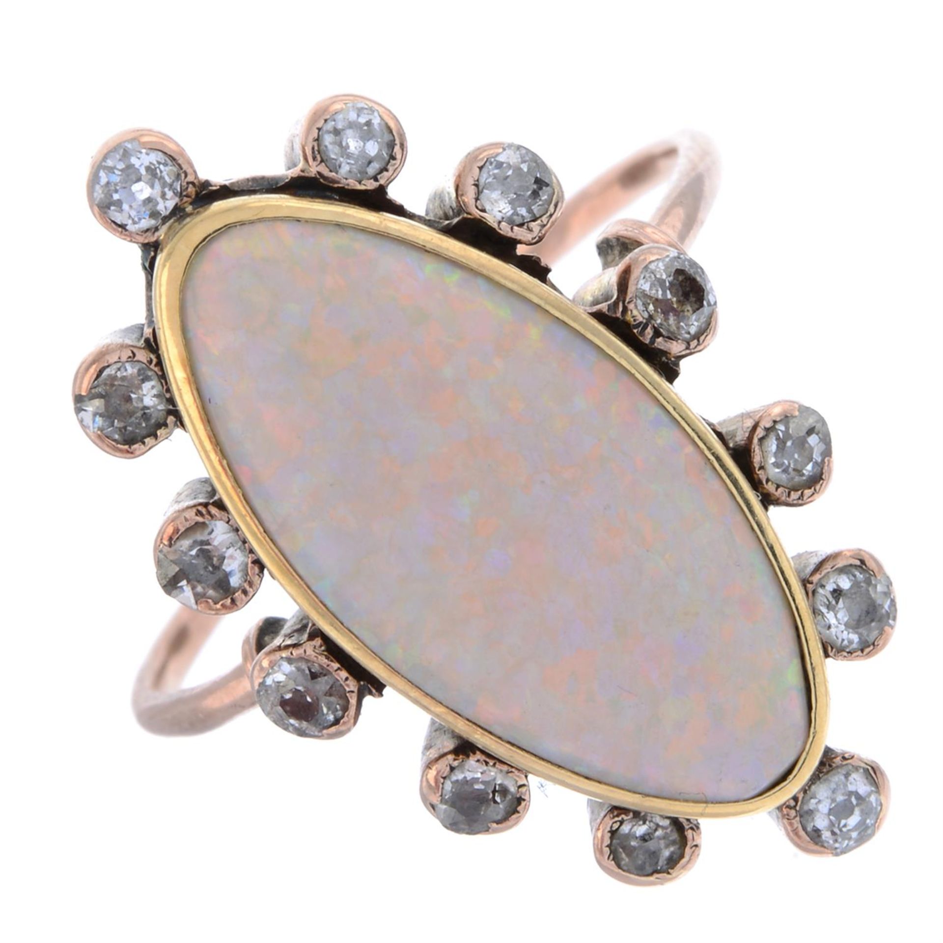 Opal & diamond ring