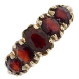 9ct gold garnet five-stone ring