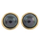 18ct gold mabe pearl stud earrings