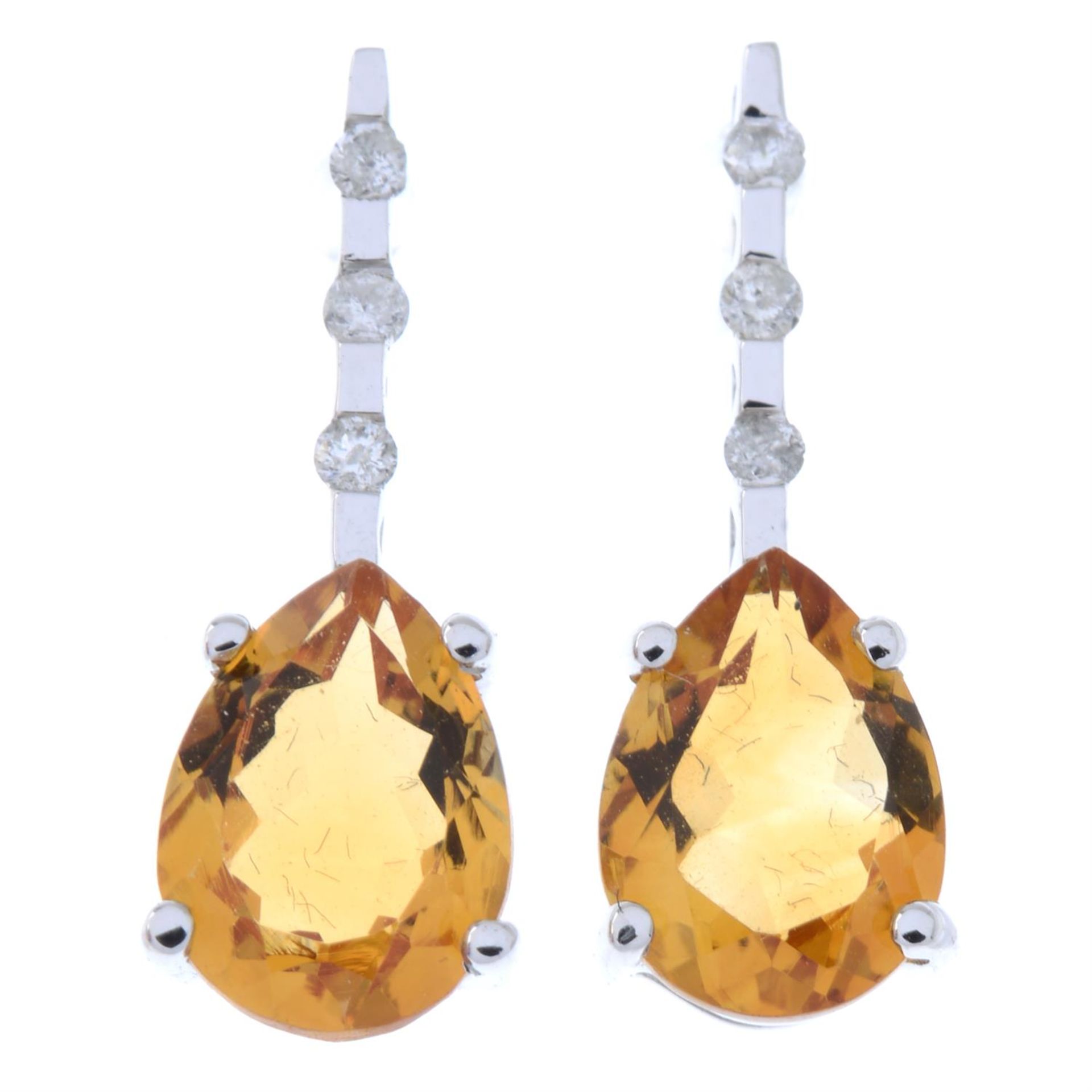 Citrine & diamond earrings