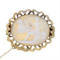 Victorian shell cameo brooch