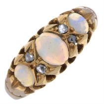 18ct gold opal & diamond dress ring