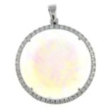 Opal diamond pendant