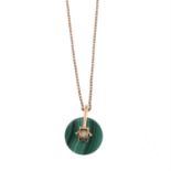 Malachite & diamond necklace