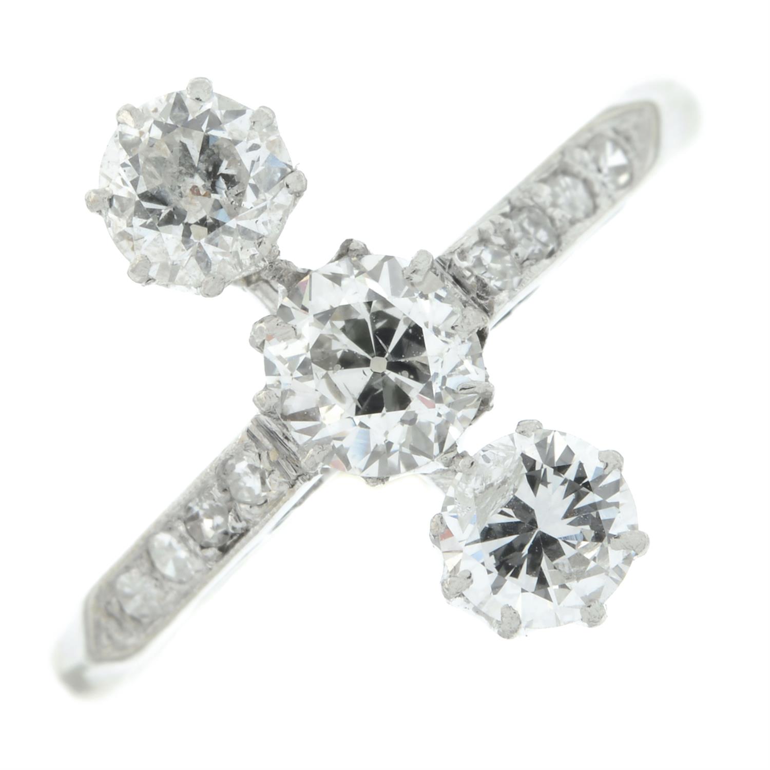 Early 20th century vari-cut diamond dress ring