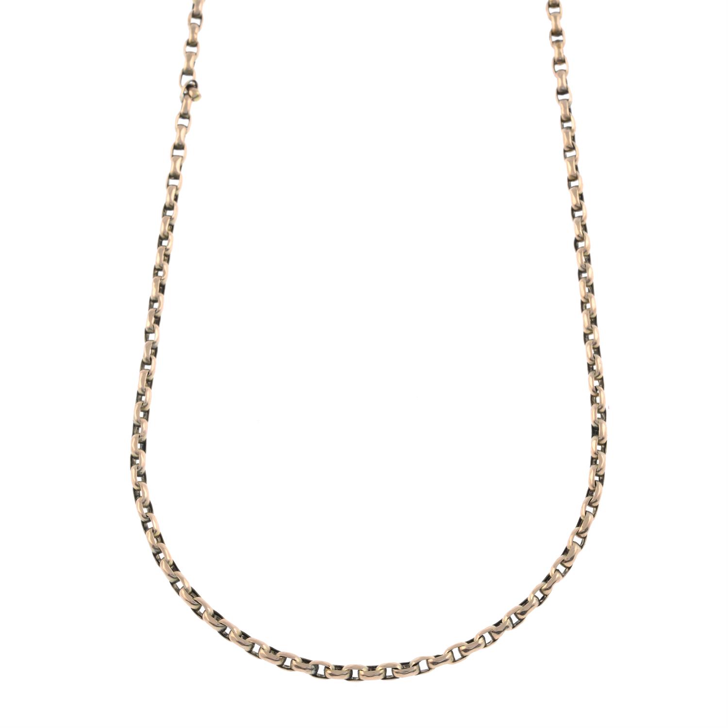 Mid 20th 9ct gold chain, with later clasp