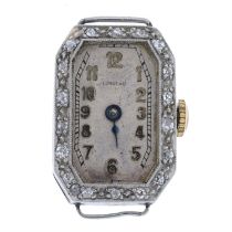 Early 20th century platinum diamond cocktail watch head