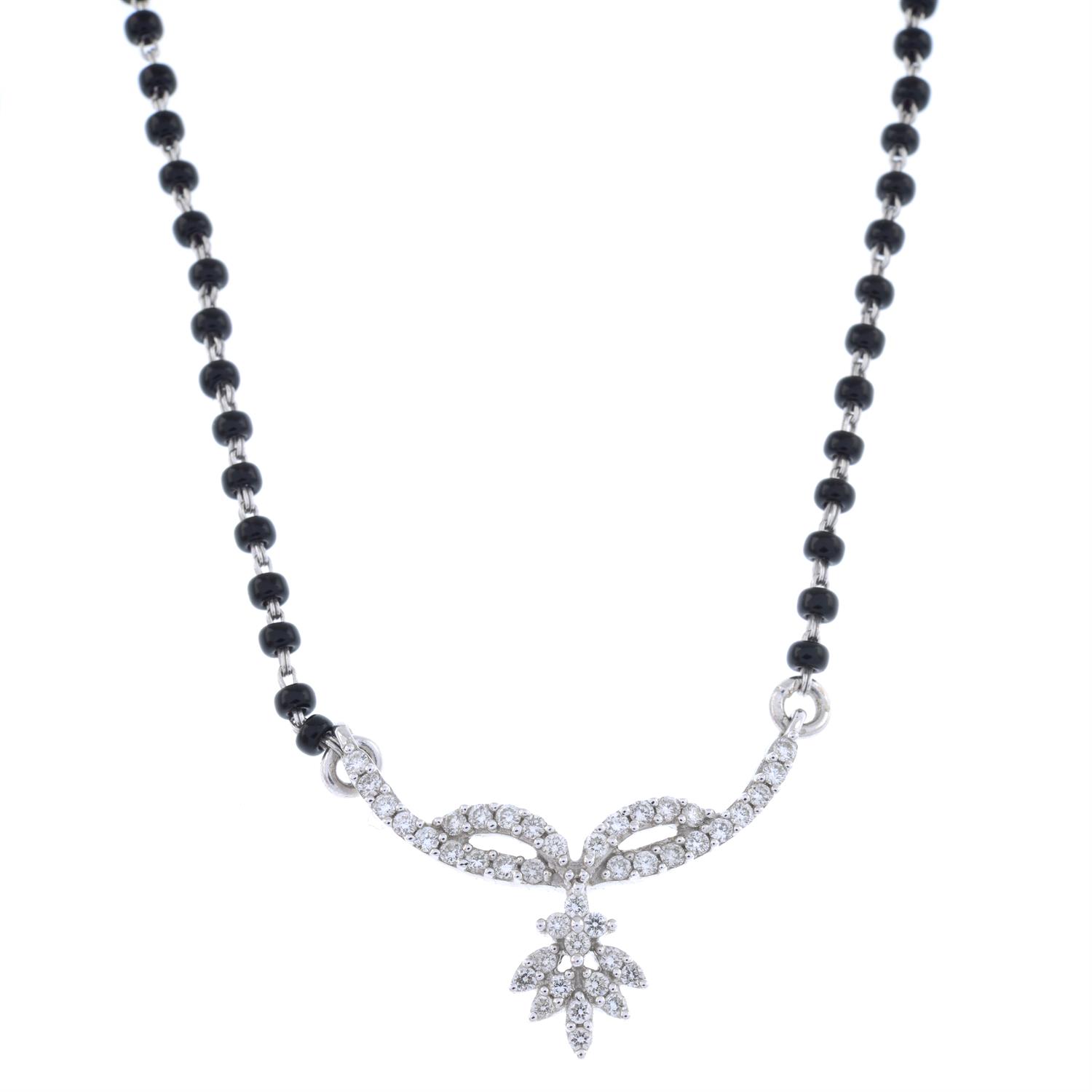 Diamond & black gem necklace