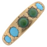 Early 20th century 18ct gold turquoise five-stone ring