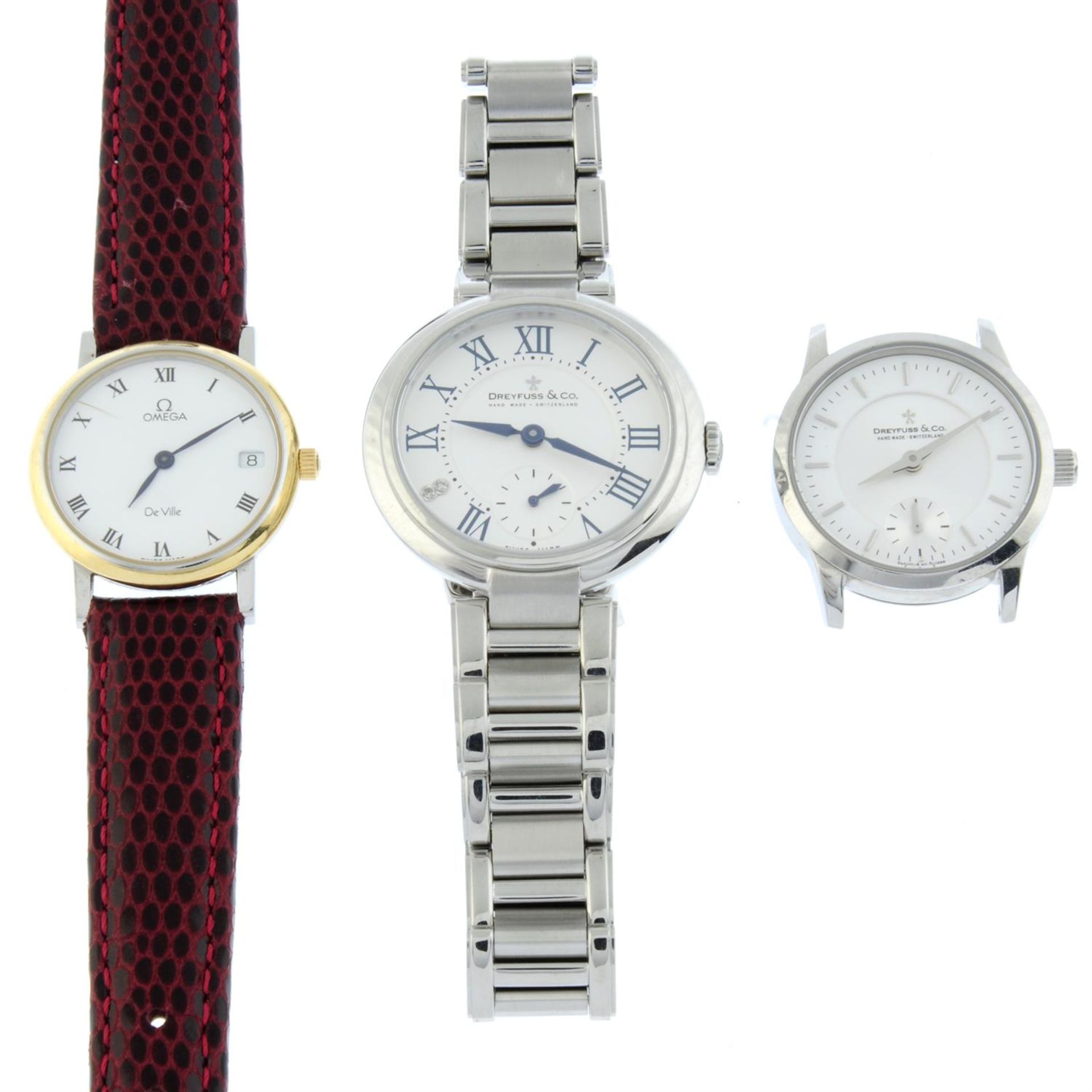 Omega - a DeVille watch (25mm) with two Dreyfuss & Co watches.