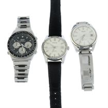 Seiko - a chronograph bracelet watch (40mm) with two Seiko watches.